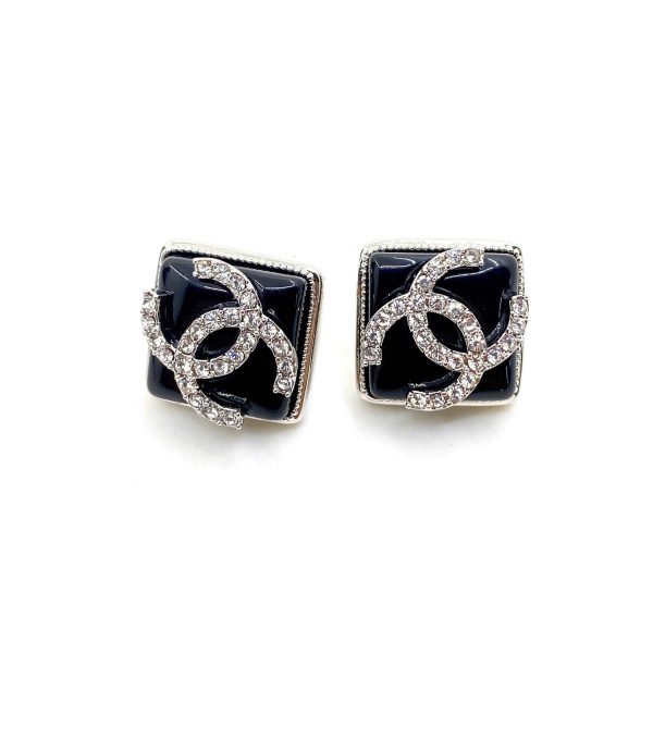 18K CC Square Earrings - 图片 6