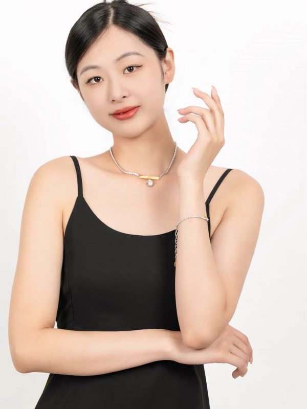 18K Triomphe Line Diamonds Necklace - 图片 4