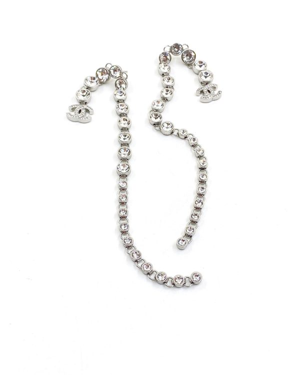 18K CC Long Crystal Earrings - 图片 4