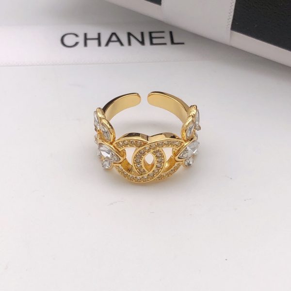 18K CC Flower Crystals Ring - 图片 6
