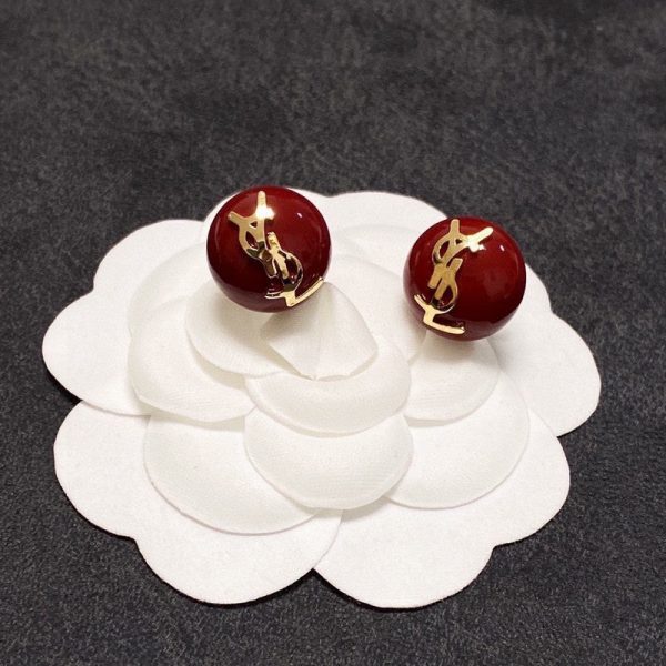 18K Saint White & Red Earrings - 图片 11