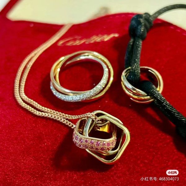 18K Trinity Pink Diamond Necklace - 图片 4