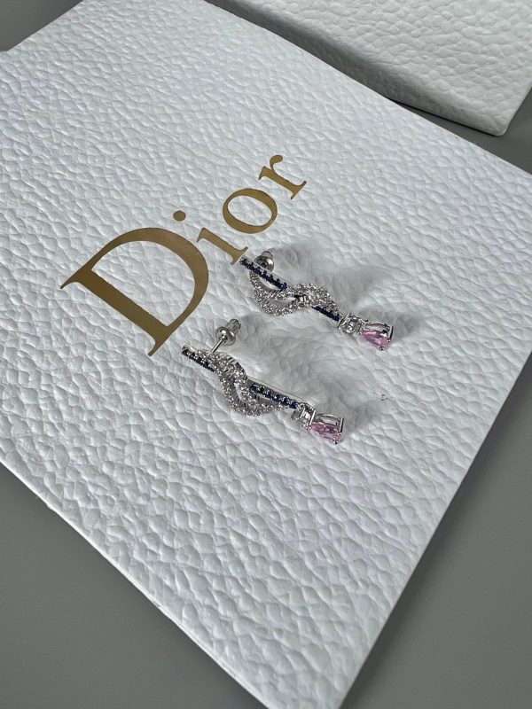 18K CD Vintage Purple Crystal Earrings - 图片 5