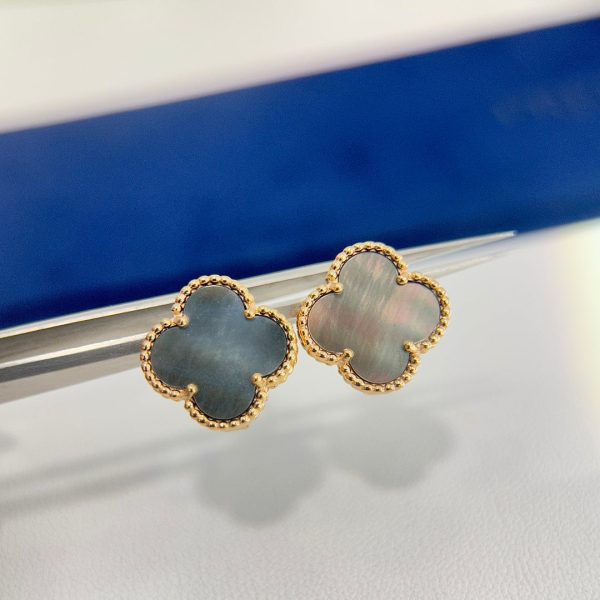 18K Vintage Alhambra Grey Earrings - 图片 8