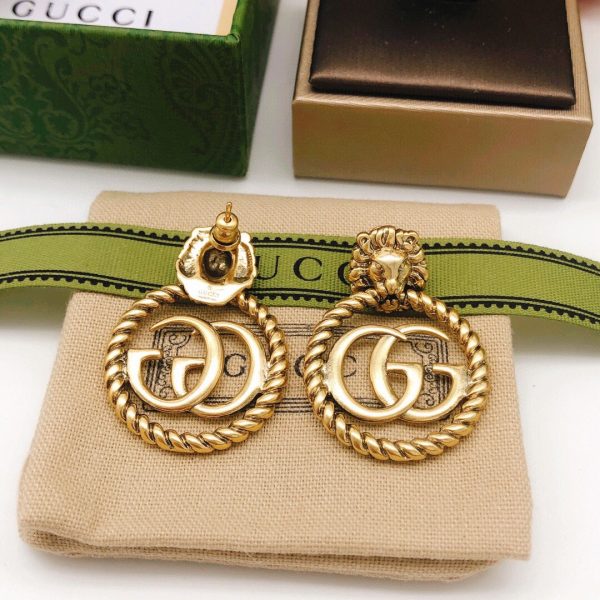 18K Double G Pendant Earrings - 图片 4