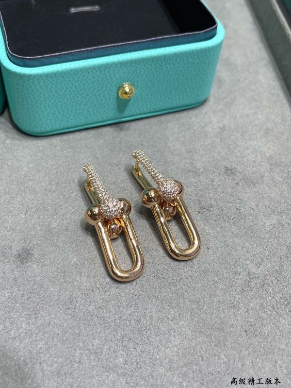 18K T HardWear Large Link Diamonds Earrings - 图片 4