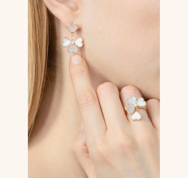 18K Sweet Alhambra Effeuillage Pearls Ring - 图片 9