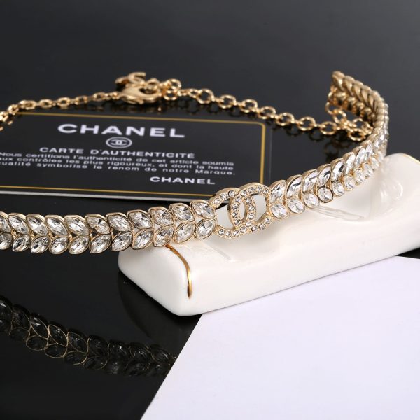 18K CC Diamonds Choker Necklace - 图片 4