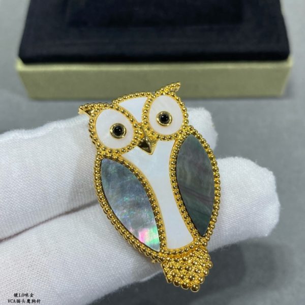 18K Lucky Animals Owl Clip Brooch - 图片 4