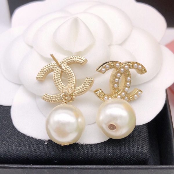 18K CC Pearl Drop Earrings - 图片 6