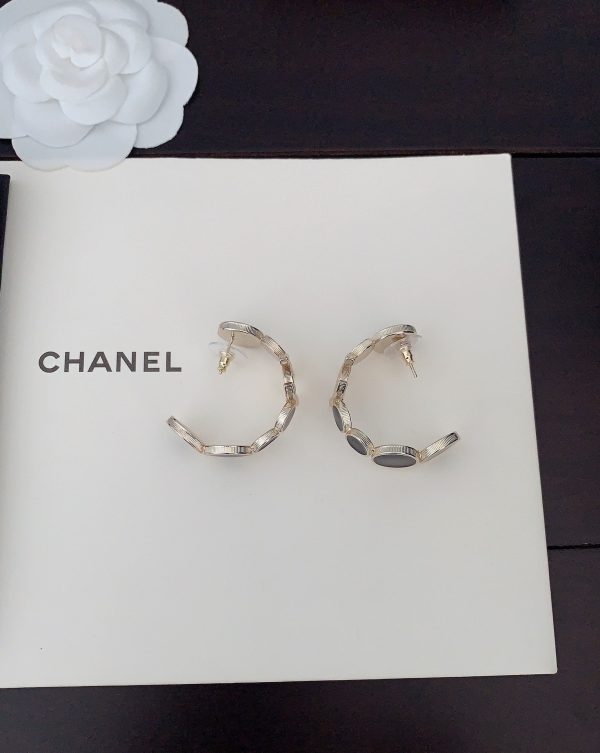18K CC Black Crystals Earrings - 图片 4