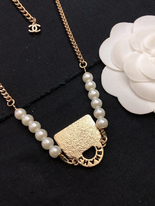 18K CC Pearls Bag Pendant Necklace - 图片 2