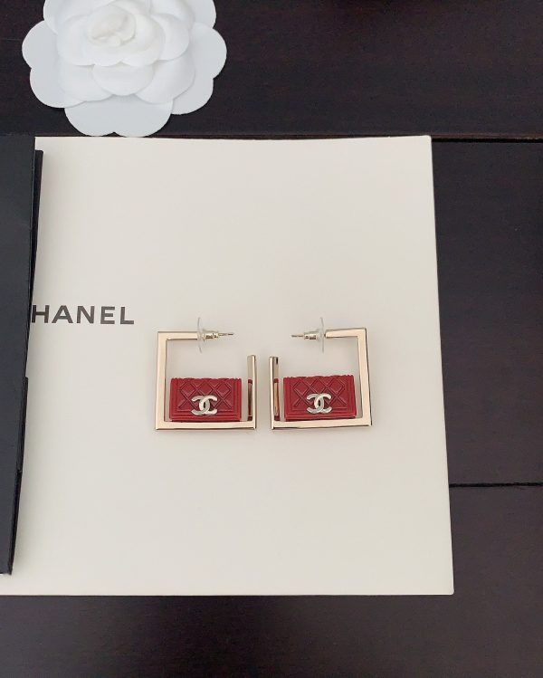 18K Red Bag Pendant Earrings - 图片 4