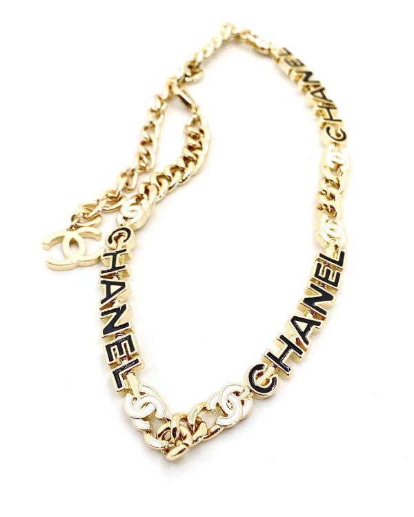 18K CC Chain Choker Necklace - Image 4