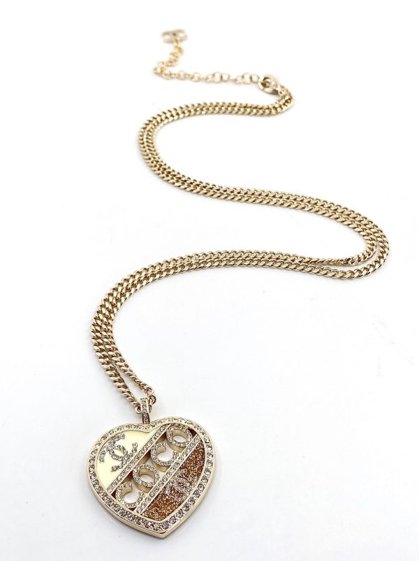 18K CC Heart Diamond Chain Necklace - 图片 4