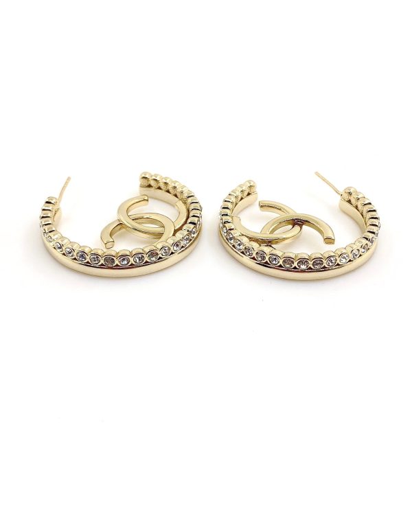 18K CC Circle Crystals Earrings - Image 5