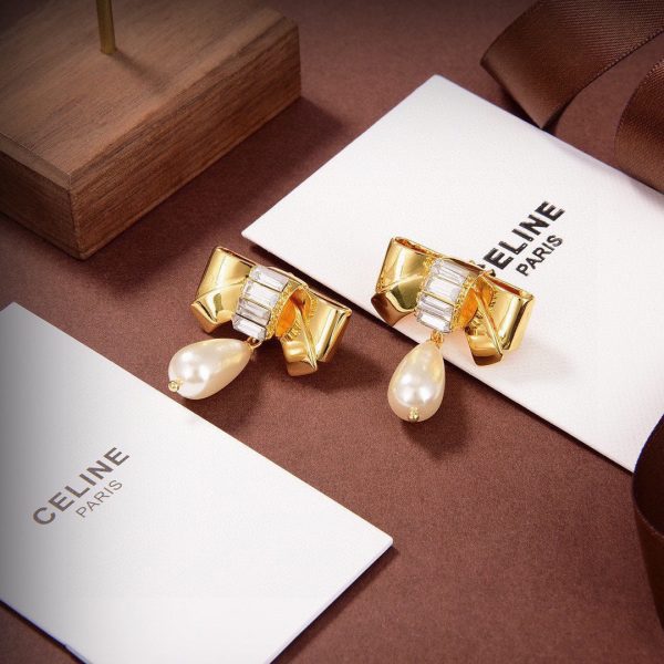 18K Triomphe Butterfly Pearl Pendant Earrings - 图片 4