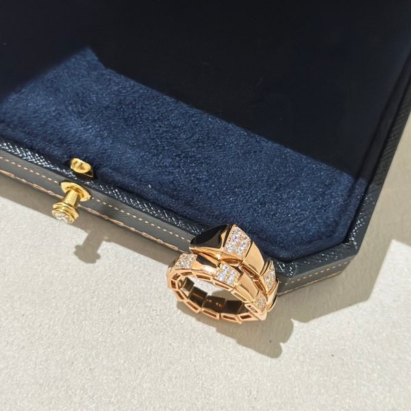 18K BV Serpenti Viper Black Ring - Image 7