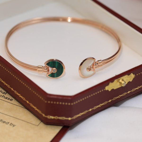 18K Malachite Pearl & Diamond Open Bracelet - 图片 5
