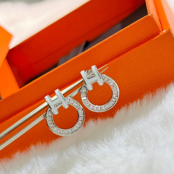18K Clic H Diamond Earrings - 图片 4