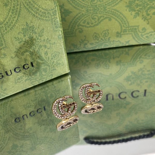 18K Double G Logo Diamonds Earrings - 图片 6