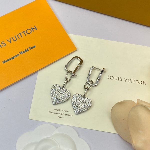 18k Louis Diamond Heart Earrings - 图片 4