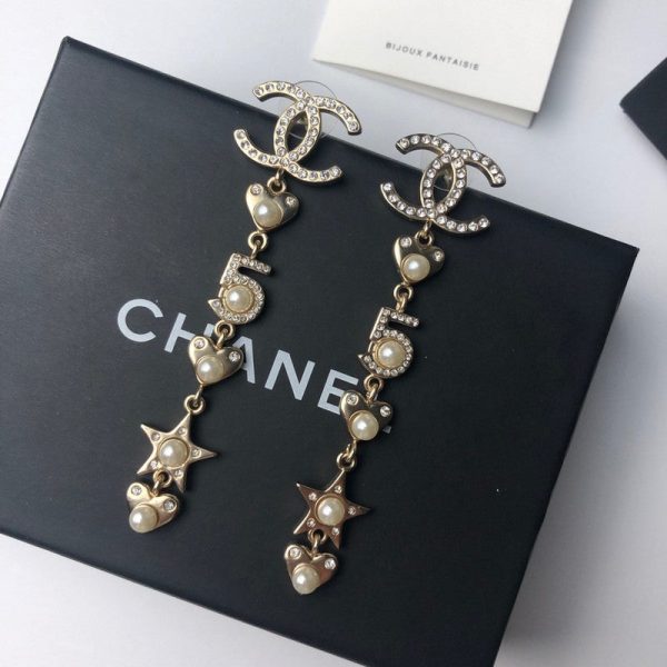 18K CC No.5 Long Earrings - 图片 4