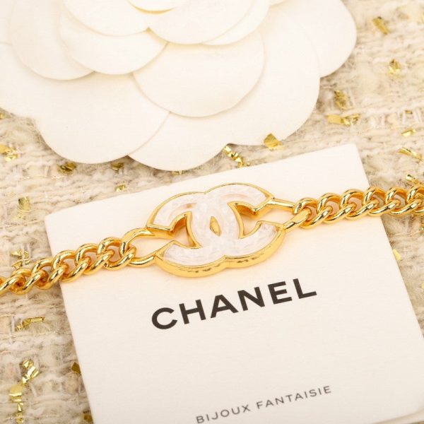 18K CC White Logo Choker Necklace - 图片 3