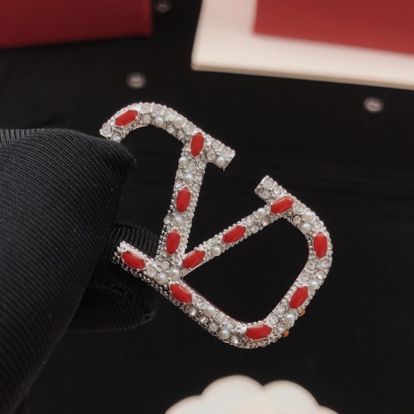 18K Vlogo Red Crystal Earrings - 图片 10