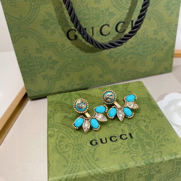 18K Double G Blue Flowers Earrings - 图片 6