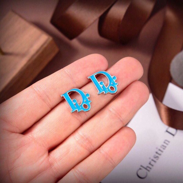 18K CD Blue Earrings - 图片 4