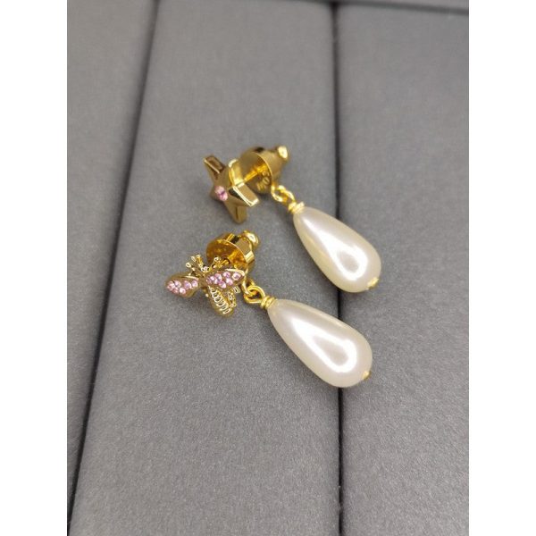 18K CD Pearl Earrings - 图片 4