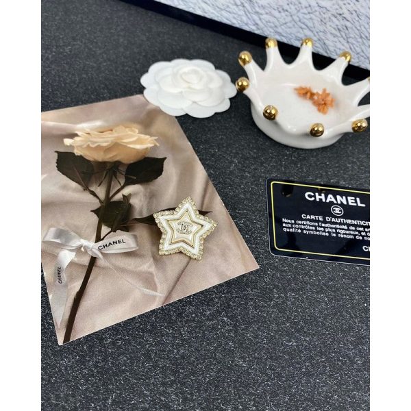 18K CC Star Pearl Brooch - 图片 4