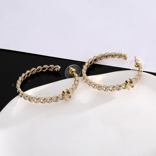 18K CC Crystal Earrings - 图片 5