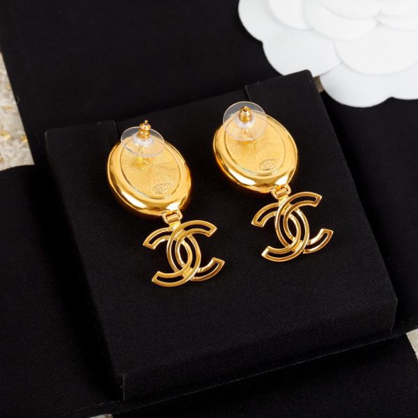 18K CC Big Pearl Pendant Earrings - Image 7