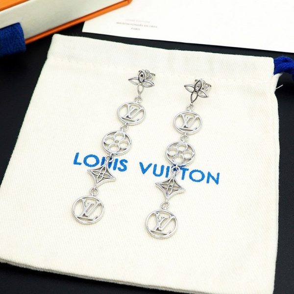 18K Louis Lace Long Earrings - 图片 13