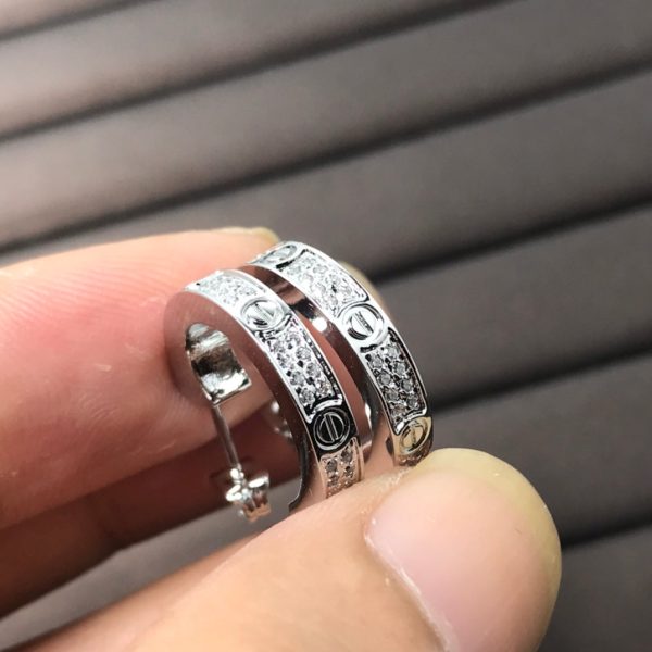 18K Love Pave Diamonds Earrings - 图片 2