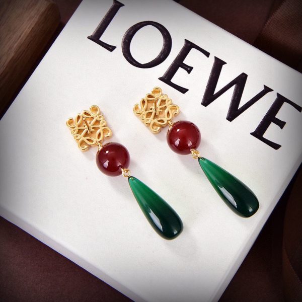 18K Anagram Color Crystals Earrings - 图片 5