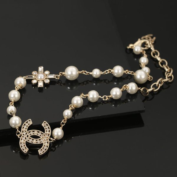 18K CC Flower Pearls Necklace - 图片 4