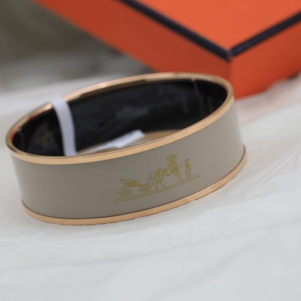 18K Enamel Calèche Wide Bangle H Bracelet - 图片 20