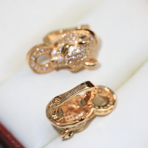 18K Panthère De Diamond Earrings - 图片 4
