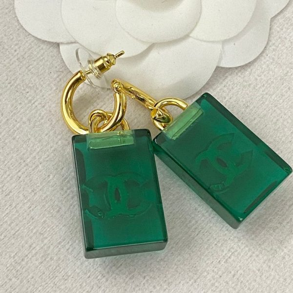 18K CC Green Perfume Bottle Earrings - 图片 7