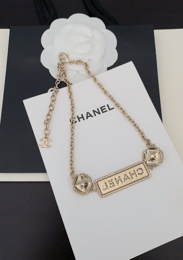 18K CC Resin Diamonds Necklace - 图片 4