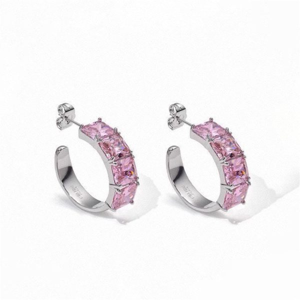 18K CE Pink Crystal Earrings