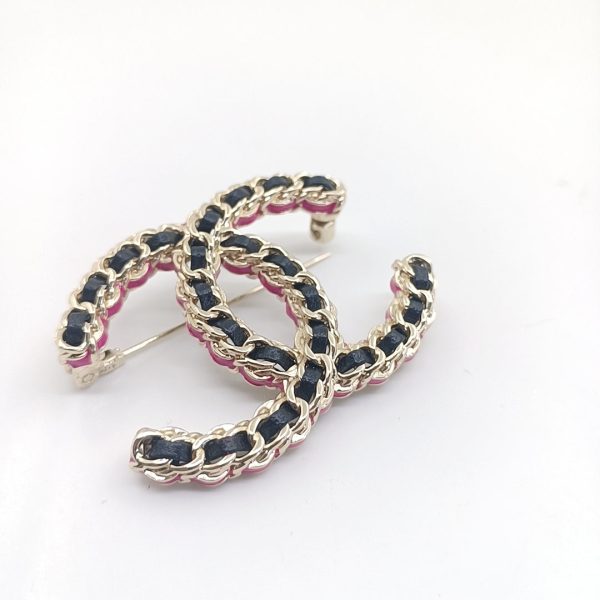 18K CC Leather Pink Brooch - 图片 4