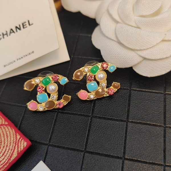18K CC Multi-Color Crystals Earrings - 图片 4