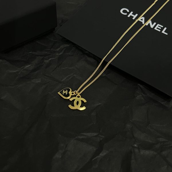 18K CC Black Heart Necklace - Image 4