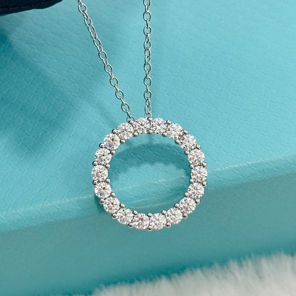 18K T Circle Diamonds Necklace - 图片 4