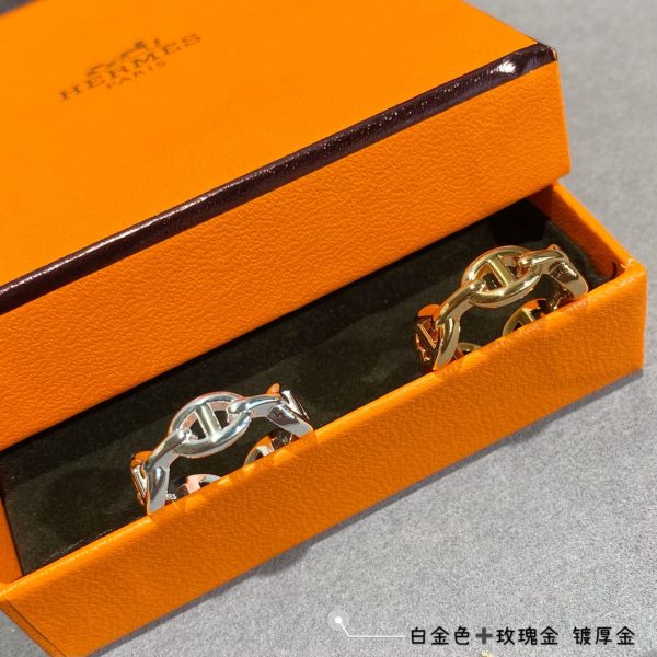 18K Chaine D'Ancre Enchainee H Ring - 图片 6