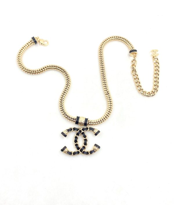 18K CC Leather Chain Necklace - 图片 5